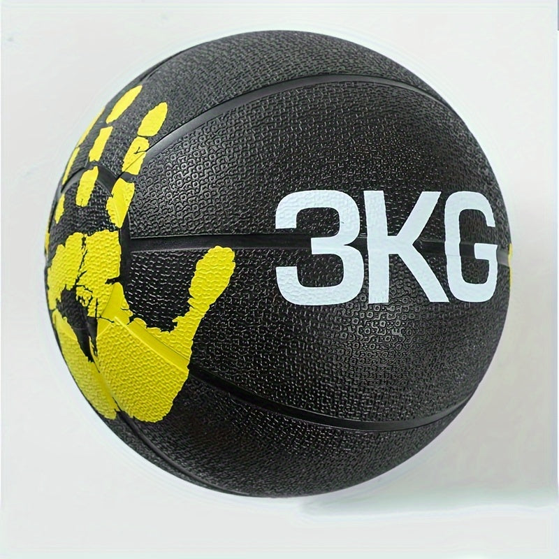 Durable Rubber Weighted Fitness Ball for Core Strength & Balance - Versatile, Ideal for Rehab & Training - Available in Red/Blue/Yellow