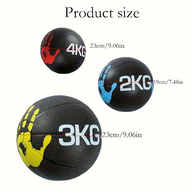 Durable Rubber Weighted Fitness Ball for Core Strength & Balance - Versatile, Ideal for Rehab & Training - Available in Red/Blue/Yellow