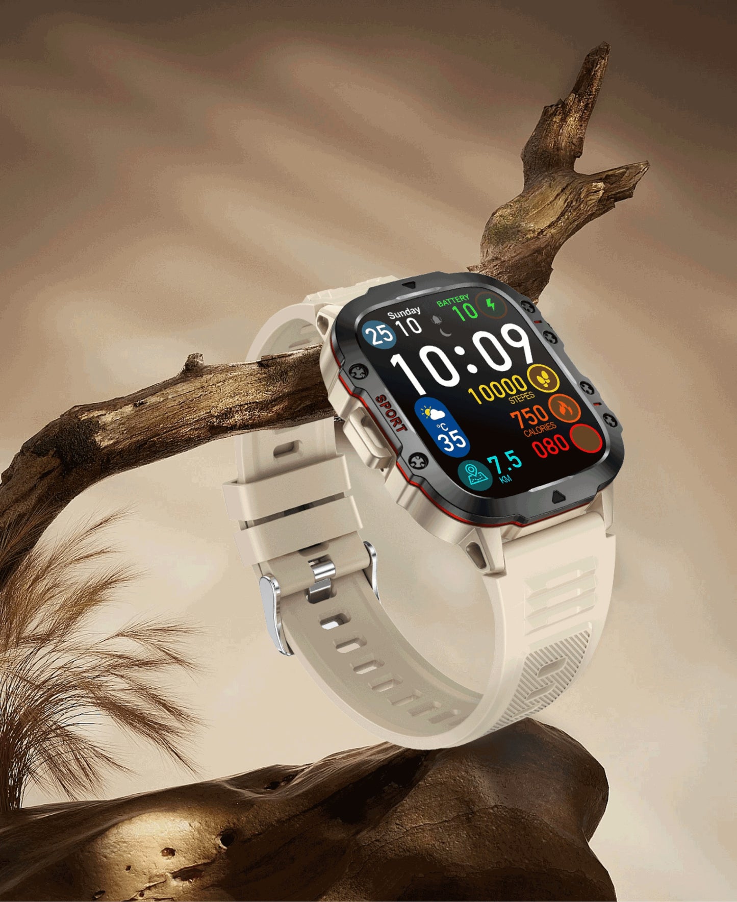 New Rugged Smart Watch Men Wireless Call IP68 Sport Fitness AI Voice Outdoor Smartwatch For Mobile Phones