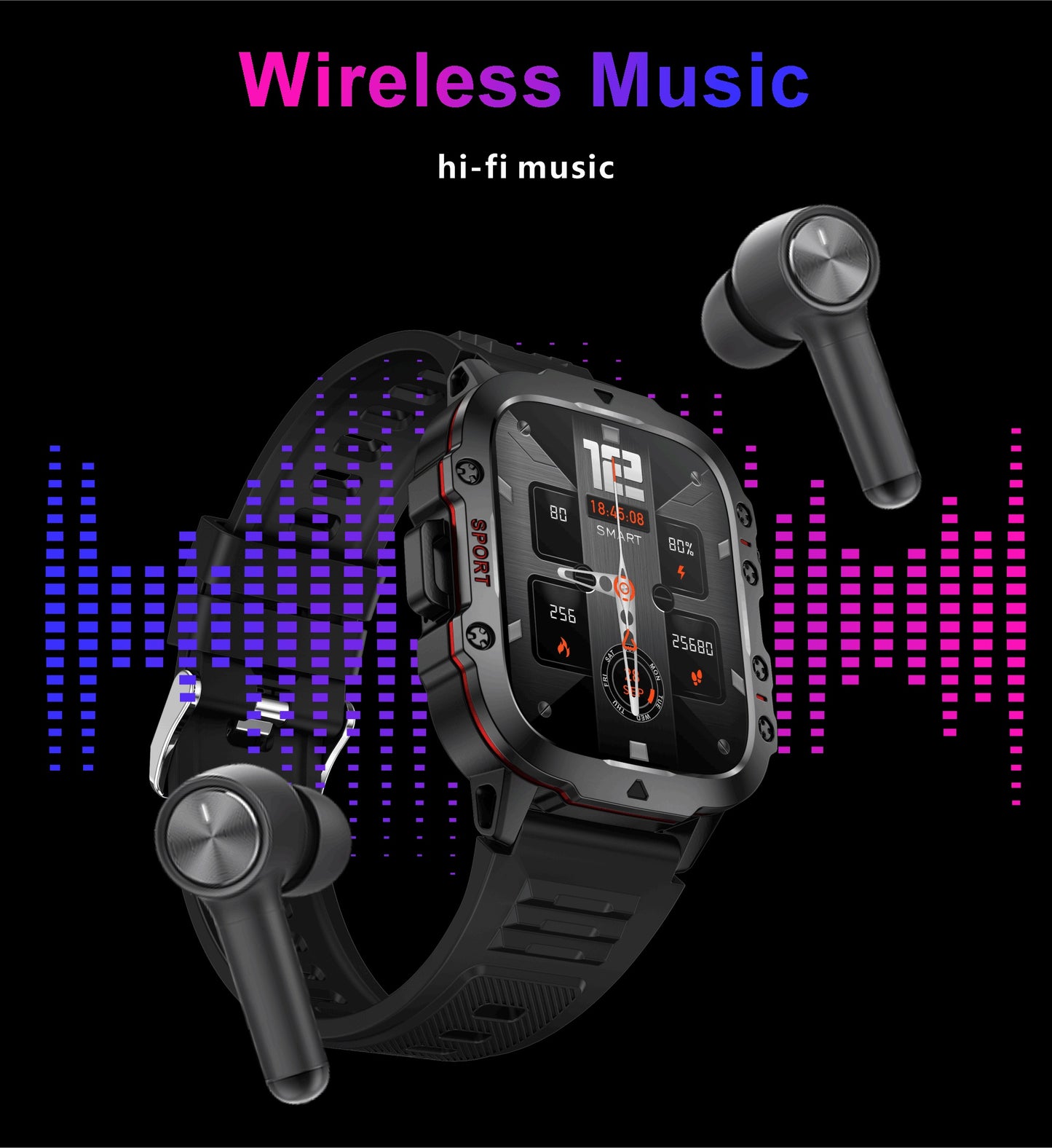 New Rugged Smart Watch Men Wireless Call IP68 Sport Fitness AI Voice Outdoor Smartwatch For Mobile Phones