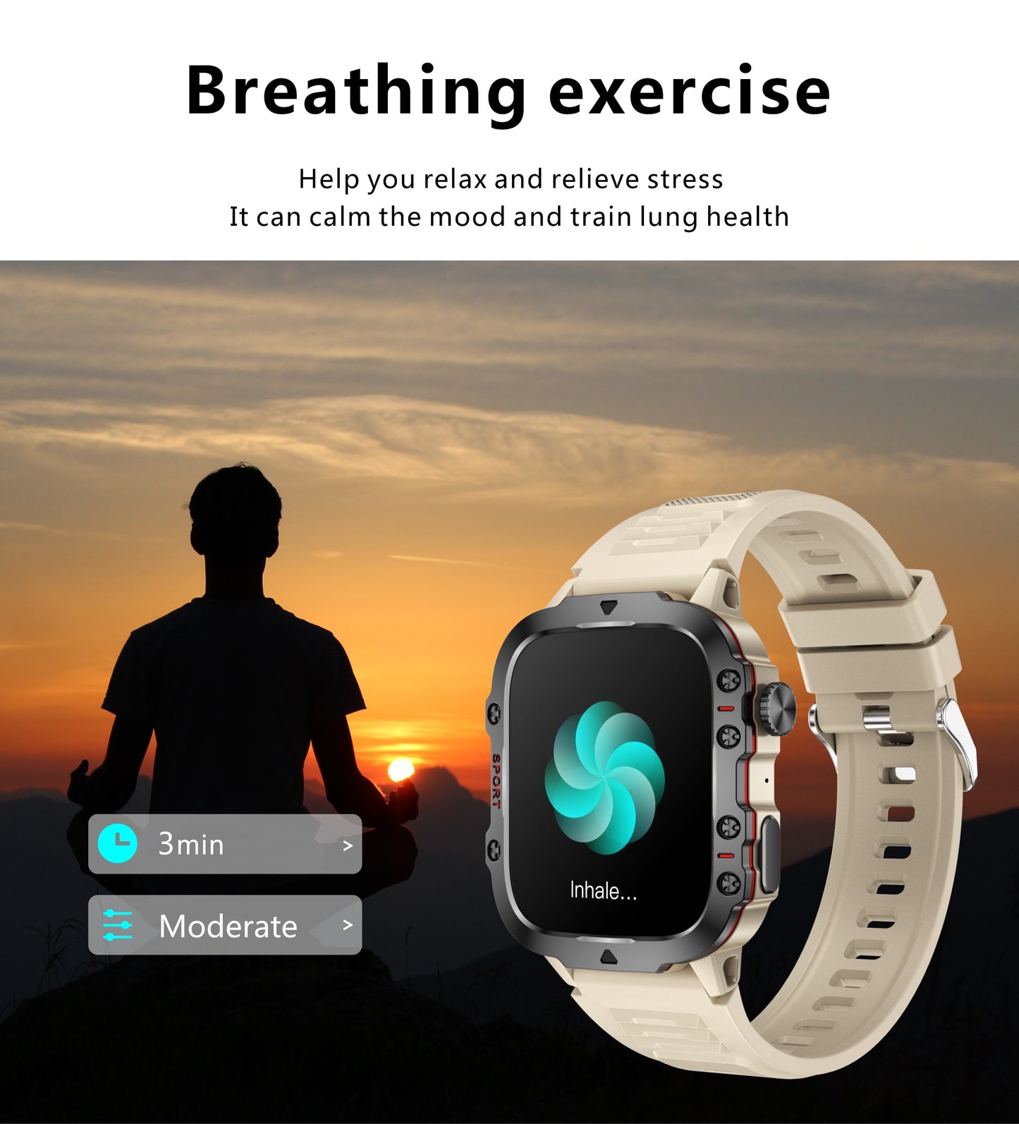 New Rugged Smart Watch Men Wireless Call IP68 Sport Fitness AI Voice Outdoor Smartwatch For Mobile Phones
