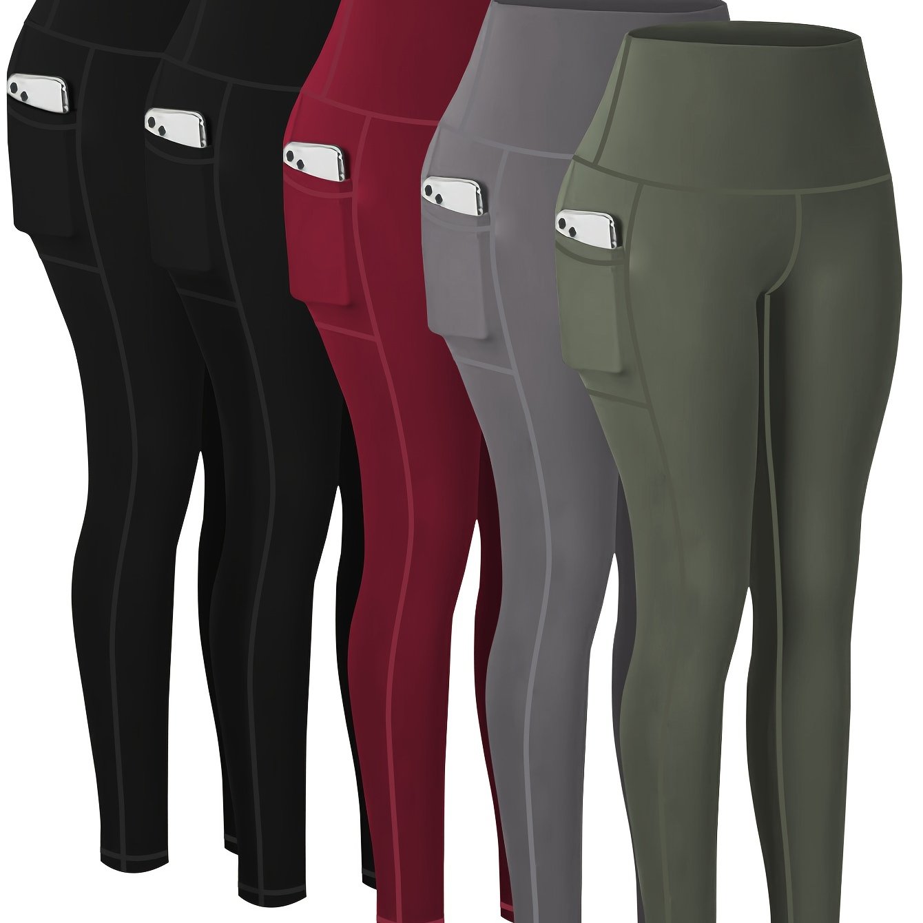 Targeted Five-piece Set of Sports Yoga Pants for Women, High-waisted, Tight, Quick-drying, Compression Pants, High Elasticity, Running, Outerwear, Long Trousers, Leggings