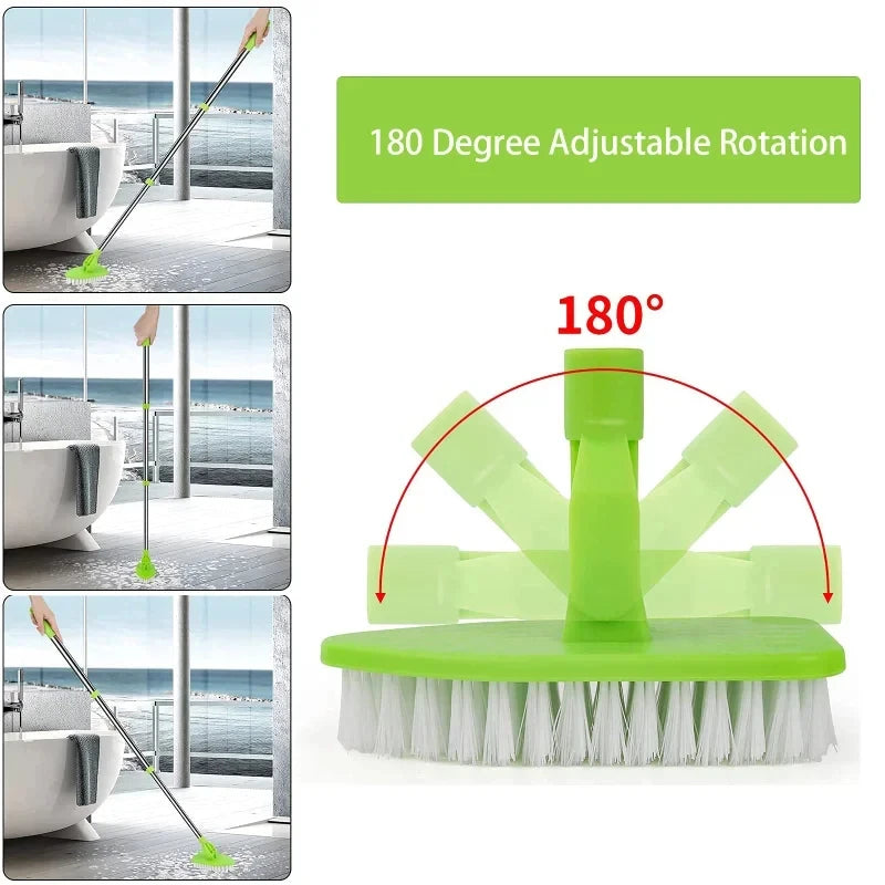 Household Floor Brush Multifunctional Floor Brush Retractable Triangular Brush Convenient Cleaning Brush Family Bathroom Brush