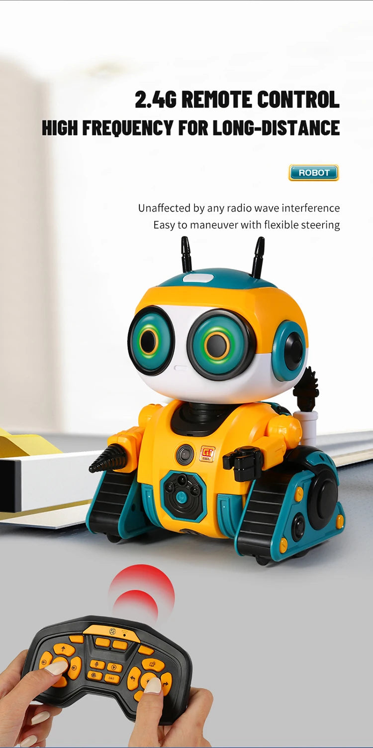 Smart Robot Interactive 2.4G Emo Remote Control Intelligent Induction Music Sensing Robotic Toys for Children Birthday Gifts