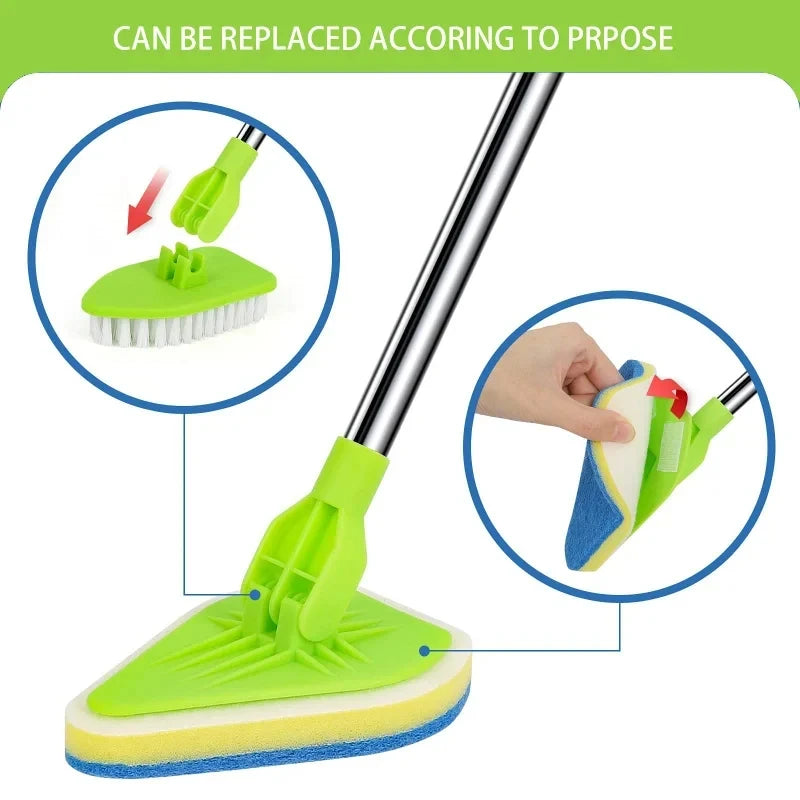 Household Floor Brush Multifunctional Floor Brush Retractable Triangular Brush Convenient Cleaning Brush Family Bathroom Brush