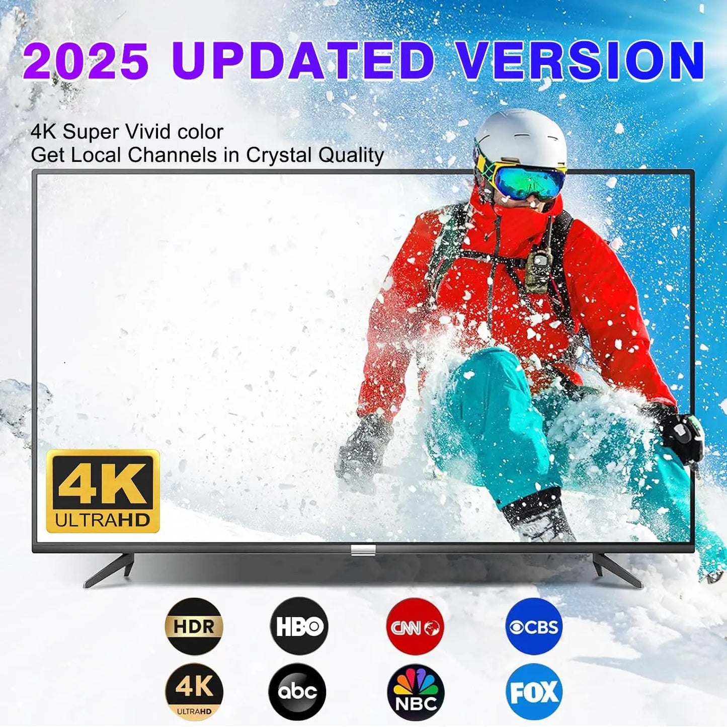 Smart TV Antenna, Digital Indoor HD Antennas with Strong Magnetic Base, Long Range Reception for Local Channels 4K 1080P