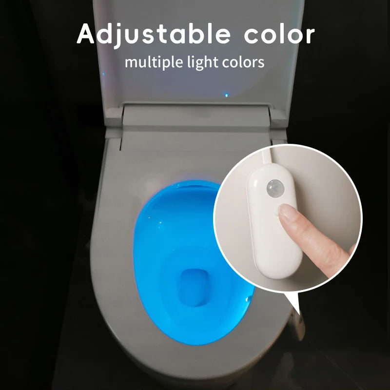 Smart Motion Sensor Toilet Light, USB Rechargeable LED RGB Night Light for Bathroom