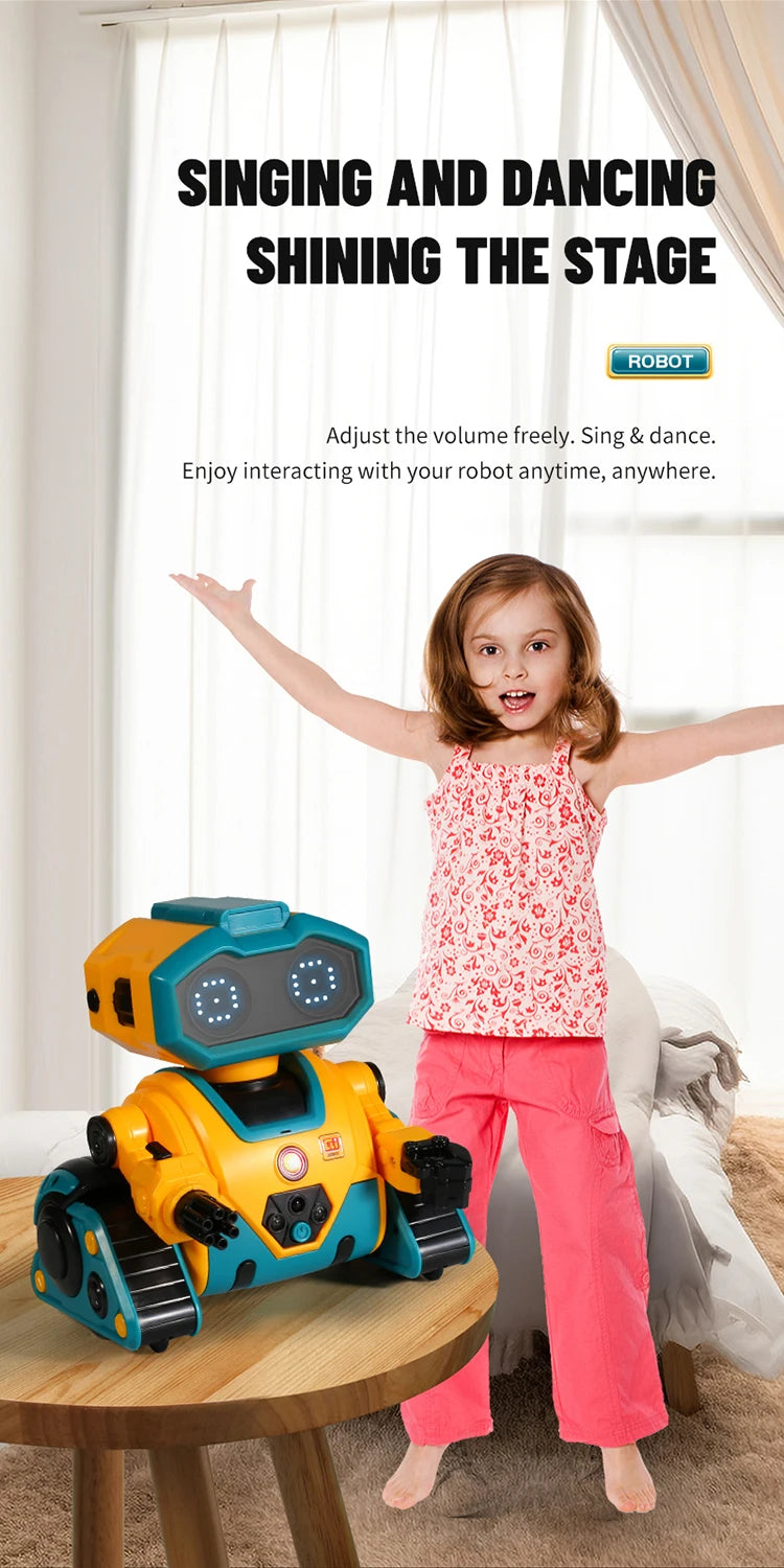 Smart Robot Interactive 2.4G Emo Remote Control Intelligent Induction Music Sensing Robotic Toys for Children Birthday Gifts