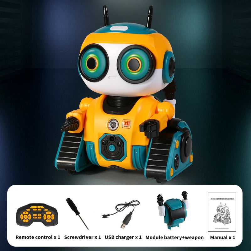 Smart Robot Interactive 2.4G Emo Remote Control Intelligent Induction Music Sensing Robotic Toys for Children Birthday Gifts