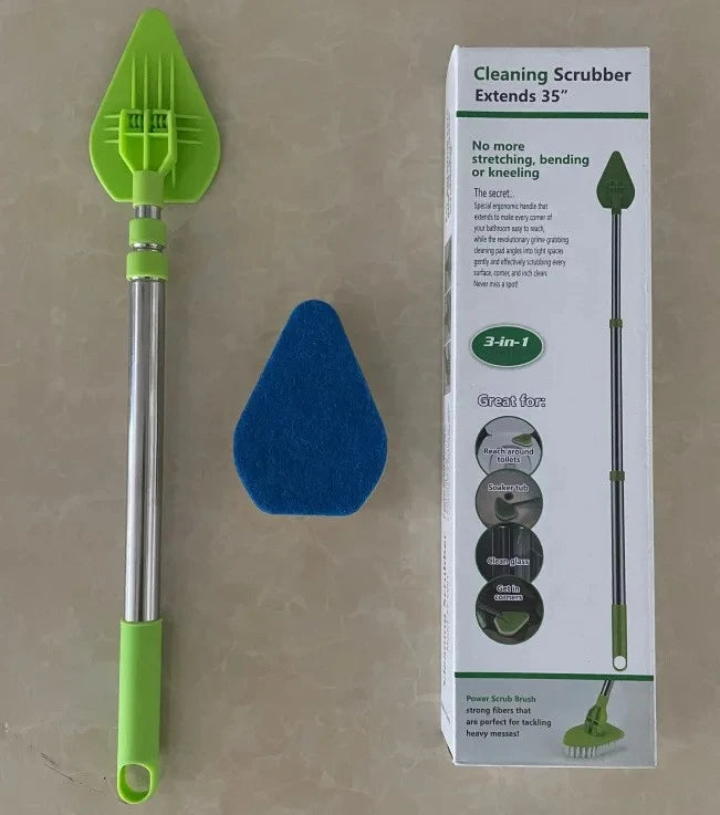 Household Floor Brush Multifunctional Floor Brush Retractable Triangular Brush Convenient Cleaning Brush Family Bathroom Brush