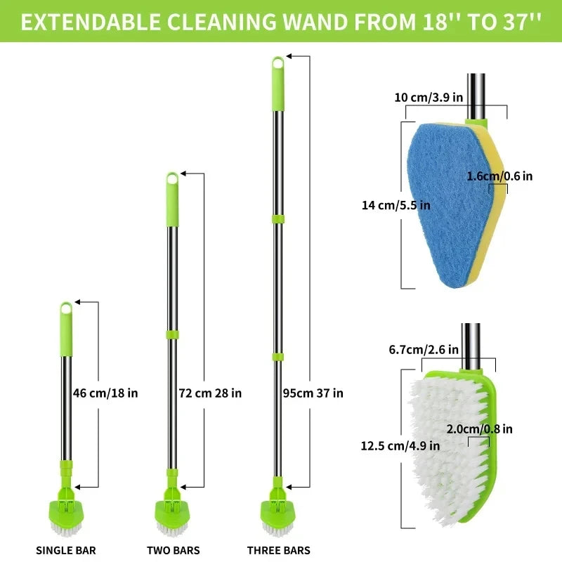Household Floor Brush Multifunctional Floor Brush Retractable Triangular Brush Convenient Cleaning Brush Family Bathroom Brush
