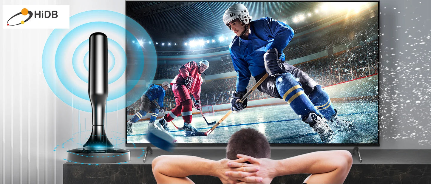 Smart TV Antenna, Digital Indoor HD Antennas with Strong Magnetic Base, Long Range Reception for Local Channels 4K 1080P