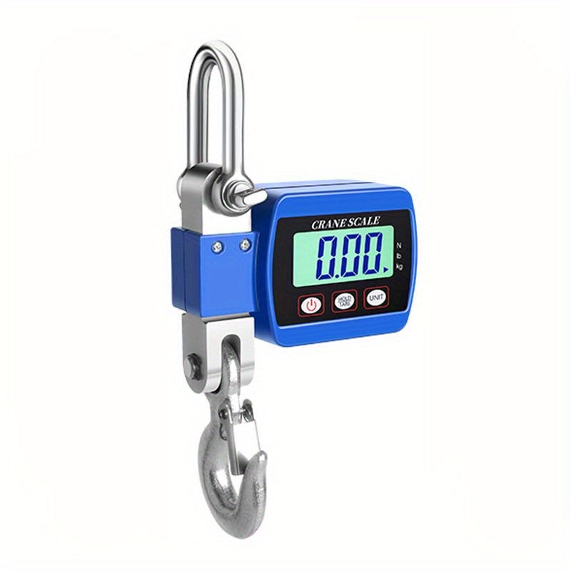 Heavy-Duty 500Kg Portable Crane Scale: Precise, Easy-Read LCD, Battery-Powered, in Blue/Orange/White