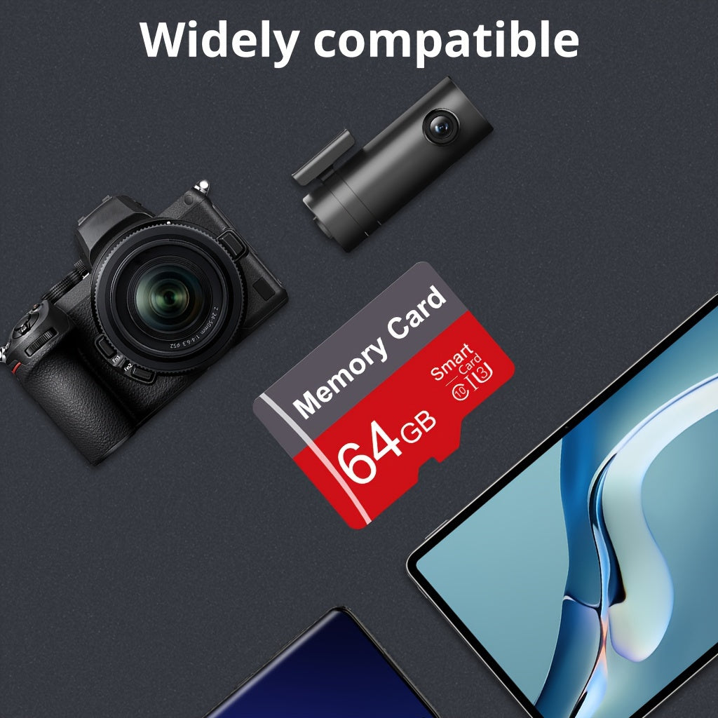 1pc Memory Card 64GB 32GB 16GB With Adapter, High Speed Flash TF Card 8GB 4GB 2GB 1GB, A1 C10 Memory TF Card For Tablet/Camera/Mobile Phone/Laptop/PC/Car Audio/Game Console/Audio -Store Your Files Securely!