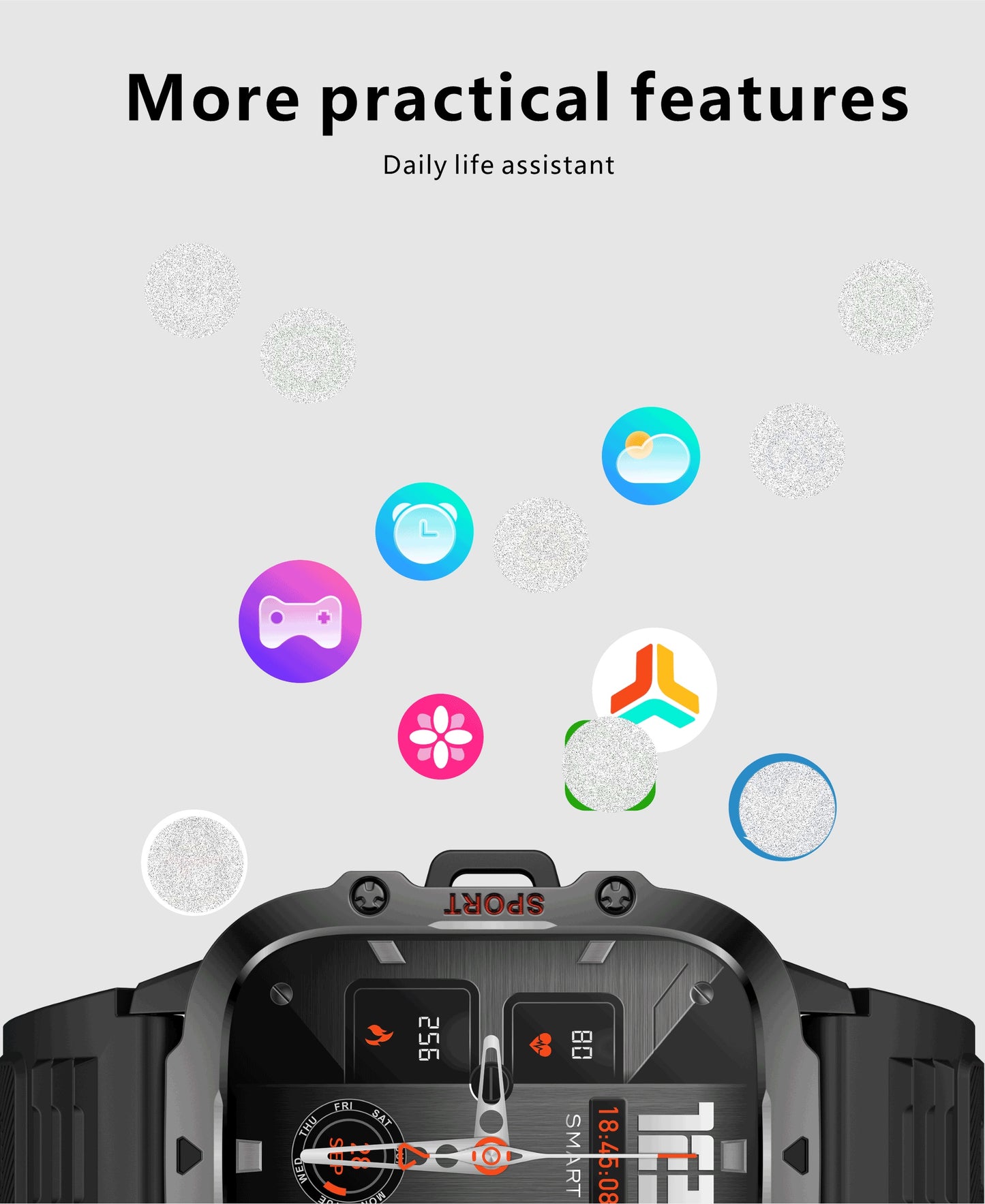 New Rugged Smart Watch Men Wireless Call IP68 Sport Fitness AI Voice Outdoor Smartwatch For Mobile Phones