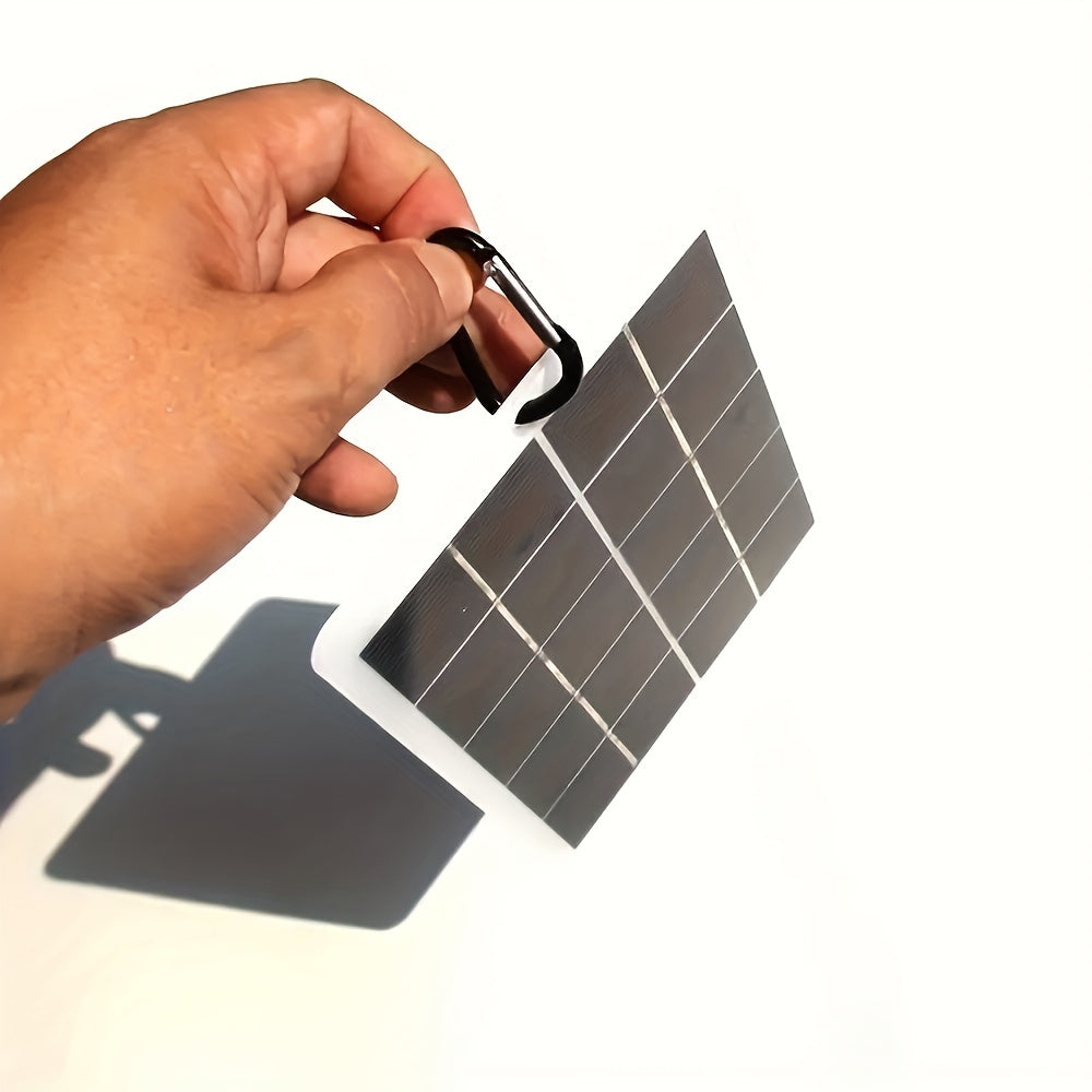 1pc Solar Portable Charging Panel Outdoor Waterproof Solar USB Charger Is Suitable For Outdoor Travel And Camping, Mobile Power, Mobile Phone Charging Bank, Flashlight, Fan