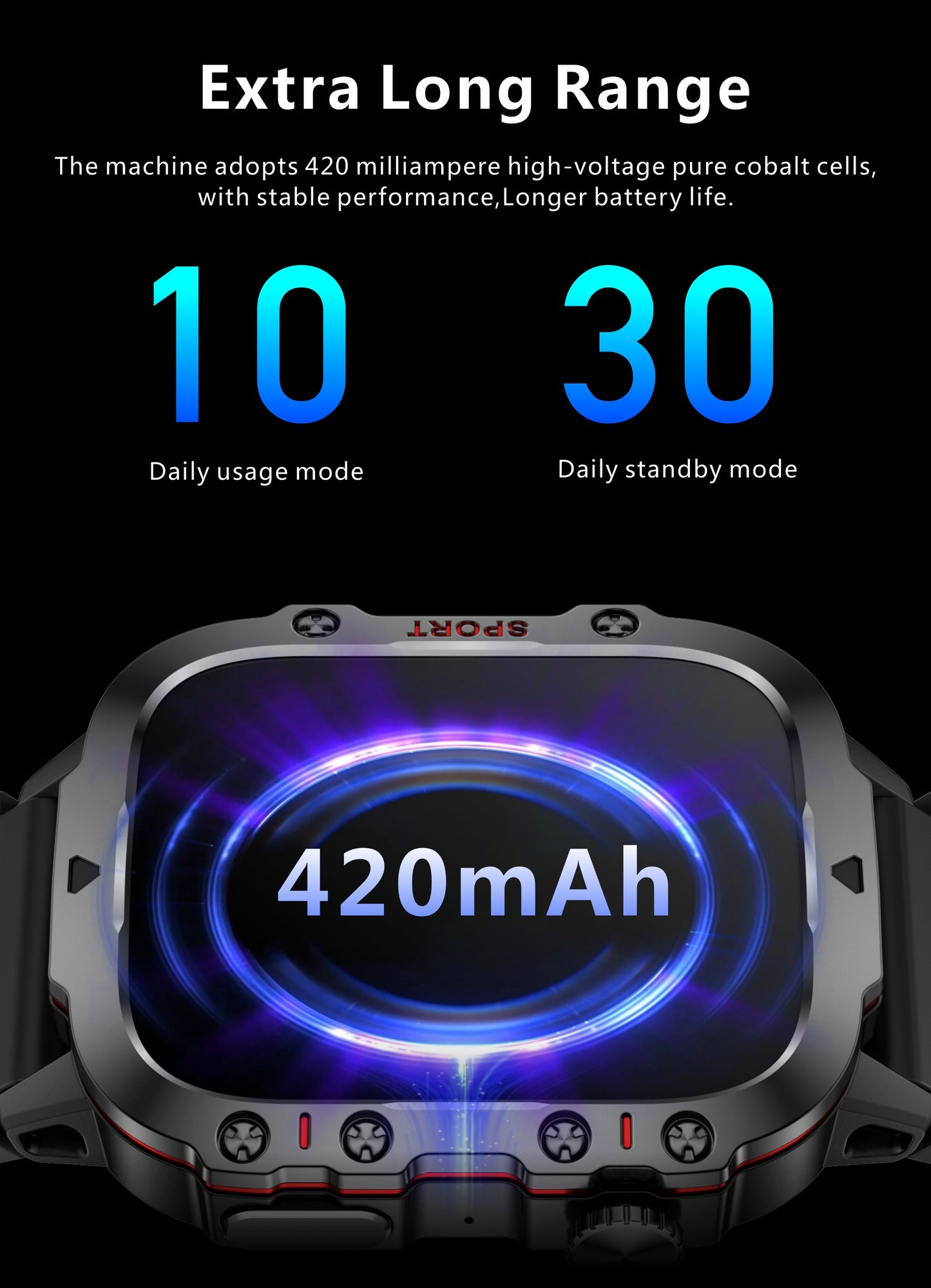 New Rugged Smart Watch Men Wireless Call IP68 Sport Fitness AI Voice Outdoor Smartwatch For Mobile Phones