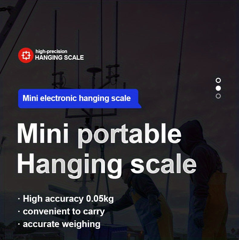 Heavy-Duty 500Kg Portable Crane Scale: Precise, Easy-Read LCD, Battery-Powered, in Blue/Orange/White