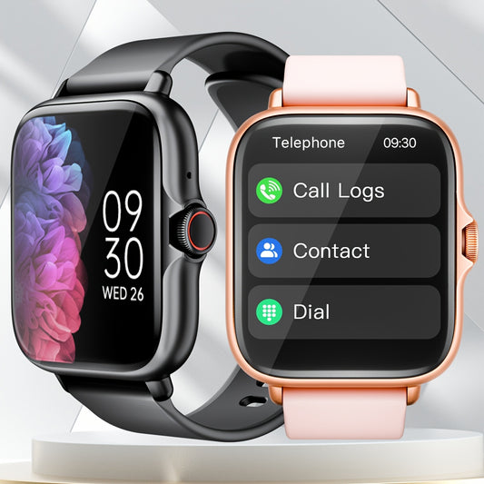 Sports Smart Watch, 1.83'' Full Touch Screen Display with Message, Answer Make Call Smartwatch, Monitoring, Sports Pedometer, Information Alerts, for iPhone Android Phones, Smartbands Fitness Watch for Women Men Friend Gift,
