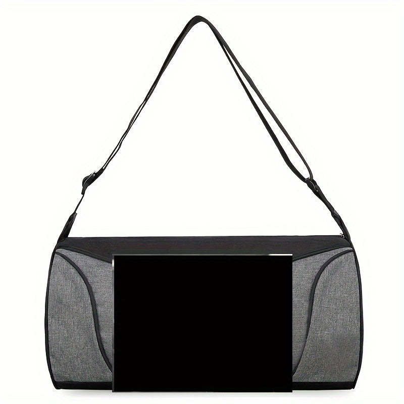 [Sporty|Duffel Bag] Sporty Black and Gray Men's Nylon Travel Duffel Bag with Letter Print | Crossbody Shoulder Bag for Gym, Weekend Getaways, and Storage, Sports Accessory Bag