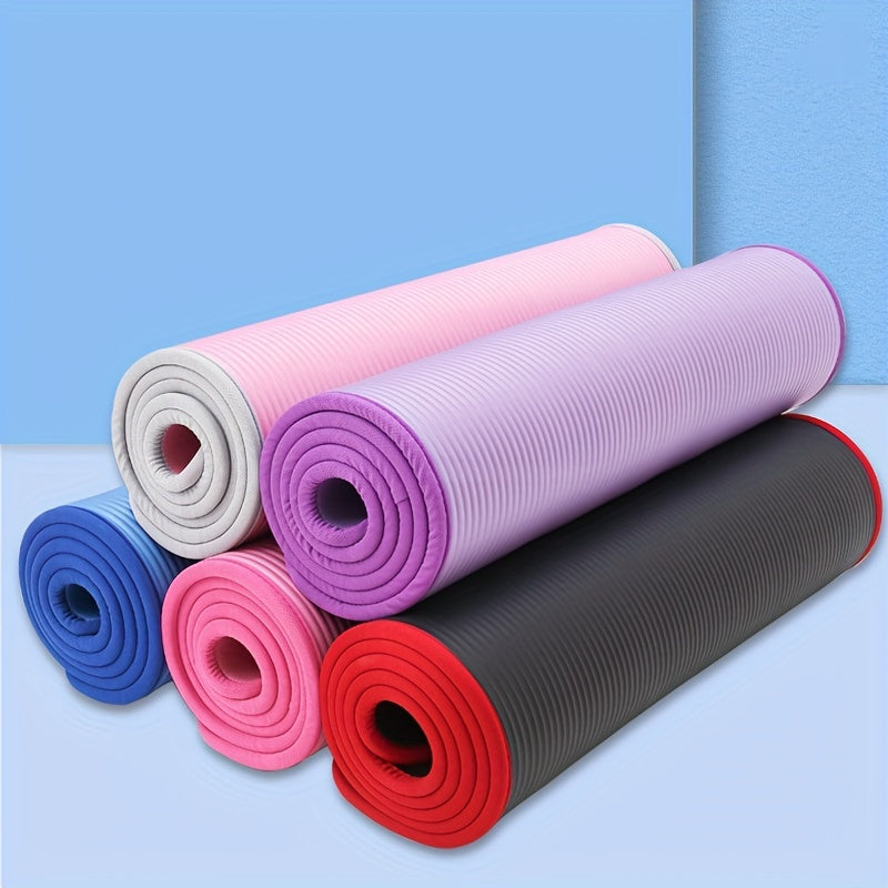 [Extra-Large Non-Slip Yoga Mat] Extra-Large Non-Slip NBR Rubber Yoga Mat - Durable, Wear-Resistant Fitness & Training Pad for Sports and Exercise - Available in Gray, Blue, Black
