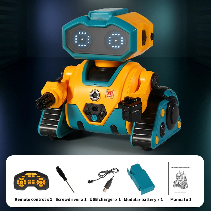 Smart Robot Interactive 2.4G Emo Remote Control Intelligent Induction Music Sensing Robotic Toys for Children Birthday Gifts