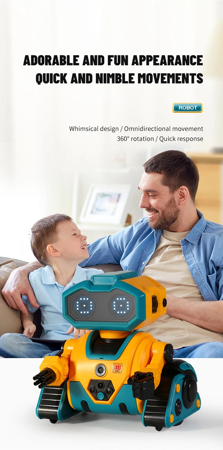 Smart Robot Interactive 2.4G Emo Remote Control Intelligent Induction Music Sensing Robotic Toys for Children Birthday Gifts