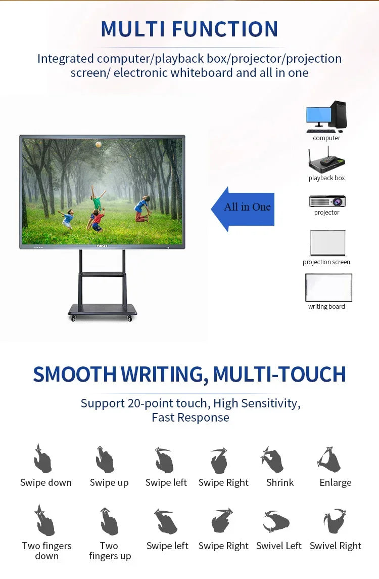 Smart Whiteboard Touch Screen Display Interactive Flat Panel Display Smart Interactive Whiteboard Smart Touch TV