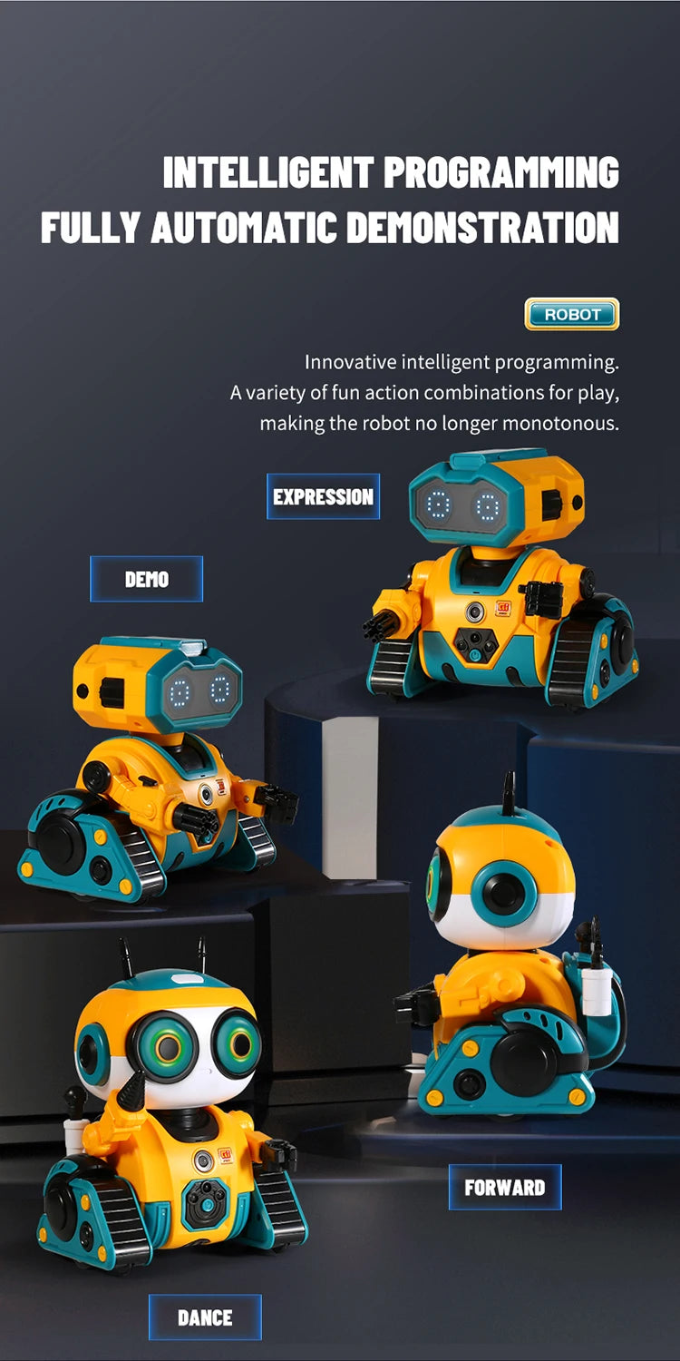 Smart Robot Interactive 2.4G Emo Remote Control Intelligent Induction Music Sensing Robotic Toys for Children Birthday Gifts