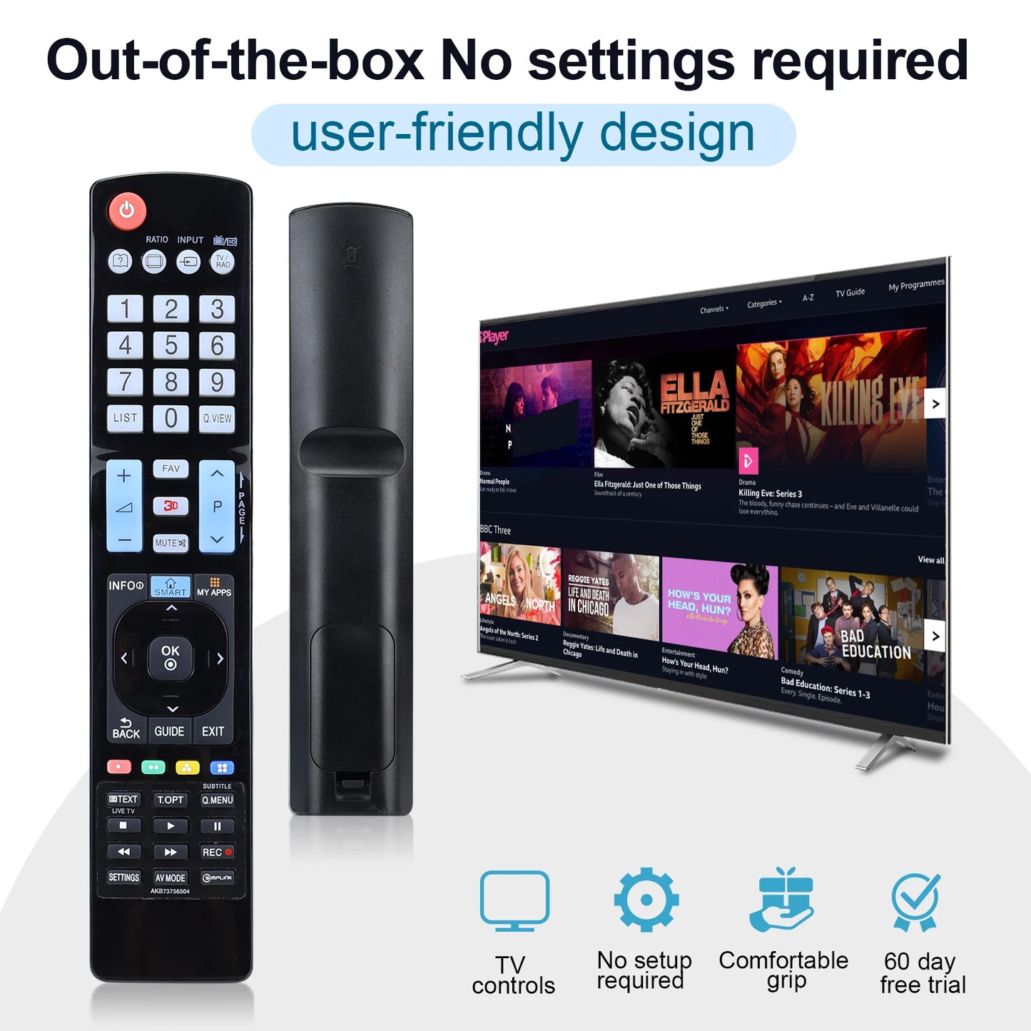 Smart Tv 遥控器 for Tv 60La620S Akb73756504 32Lm620T Akb73275618 Akb73756502 Akb74475401, Akb74475433, Akb73975702